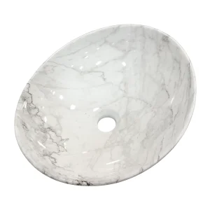 Lavamanos Blanco con Marmoleado Gris