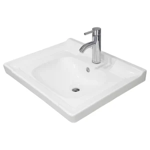 Lavamanos 60 cm, Rectangular de Sobreponer Victtorino + Llave Monomando – Cerámica Premium