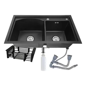 Lavaplatos Doble Empotrado Antonella 78x43 Black