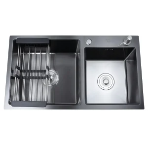 Lavaplatos Doble Empotrado Filipo 68 cm x 38 cm Black