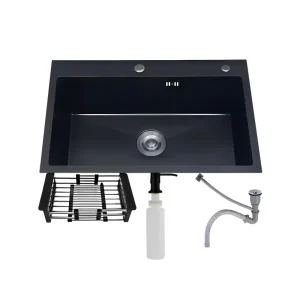 Lavaplatos Simple Empotrado Genaro 75 x 46 cm | Black | Genaro