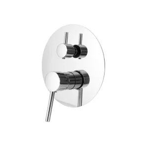 Llave Monomando Ducha Empotrada Inoxidable Redondo 3 Vias