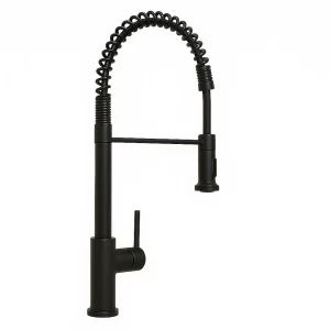 Llave Monomando Lavaplatos Flexible Profesional Negro