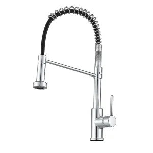 Llave Monomando Lavaplatos Flexible Profesional Plata