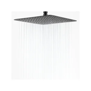 Plato Ducha Cuadrado Acero 20 cm Negro
