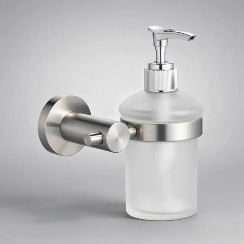 Jabonera Jabón Liquido Inox Acero Inoxidable Botella Vidrio Color Plateado