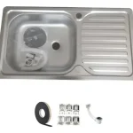 Lavaplatos 80x44 Acero Inox Llave Colomba + Canastillo Pack Plateado - foto 8