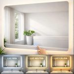 Espejo Rectangular Moderno 3 Luces Led Fría-calida Blanco - foto 2