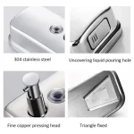 Dispensador Jabón Acero Inoxidable 800ml Baño Oficina Hogar Plateado - foto 4