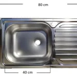 Lavaplatos 80x44 Acero Inox Llave Colomba + Canastillo Pack Plateado - foto 9