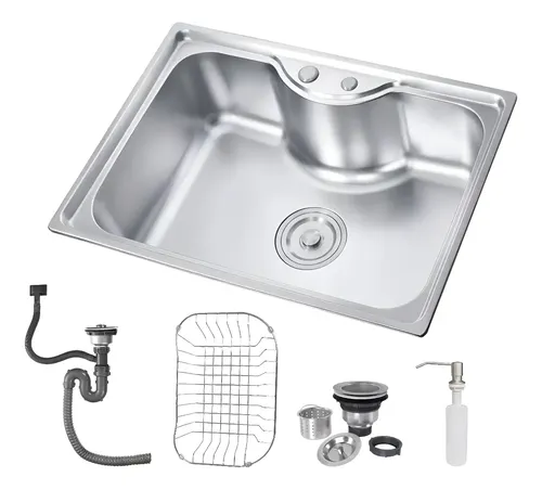 Lavaplatos Simple Empotrable Ancho 80x50x22 Cm Hannover Color Plateado