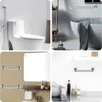 Barra De Seguridad Recta 60 Cm Acero Inoxidable Baño Ducha Plateado - foto 8