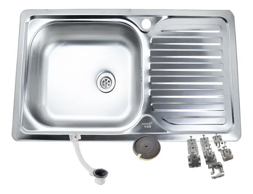 Lavaplatos Empotrados Simple 80x44 Inox Derecho 198432513 Color Plateado