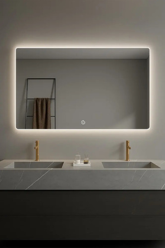 Espejo Rectangular Moderno 3 Luces Led Fría-calida Blanco