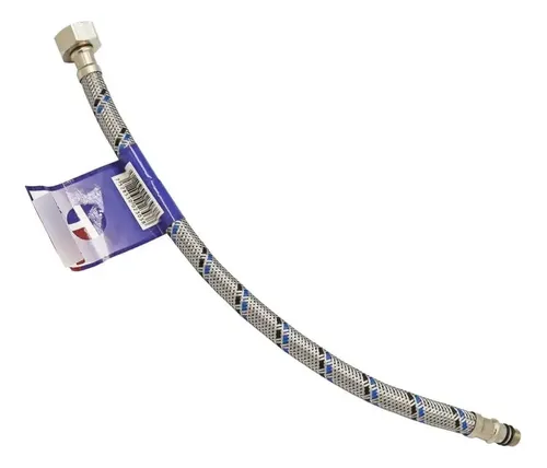 Flexible Agua He-hi M10 Largo X1 X 1/2 35 Cm Plateado Brillante