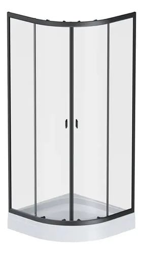 Shower Door Receptaculo 90x90 Curvo Transparente Negro
