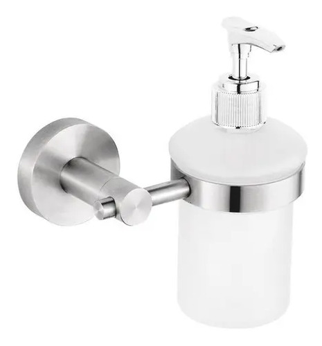 Jabonera Acero Inoxidable Líquido Gel Botella Baño Plateado