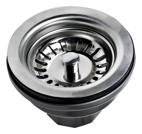 Desague Lavaplatos 3 1/2 O 11,4 Cm O 114 Mm Con Rebalse Color Plateado