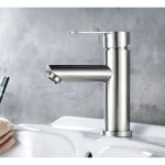 Llave Monomando Lavatorio Lavamanos Modern Plateado Cepillado - foto 3
