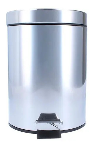 Basurero Papelero Pedal 5 L Acero Inoxidable Color Gris