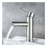 Llave Monomando Lavatorio Lavamanos Modern Plateado Cepillado - foto 2